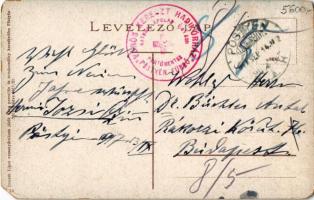 Pöstyén, Piestany; Pro Patria katonai szanatórium főbejárata, sérült katonák / military sanatorium e...