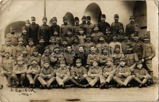 1916 Nagyszeben, Hermannstadt, Sibiu; katonák csoportképe / K.u.K. (Austro-Hungarian) military, soldiers. J. Spirík photo (EB)