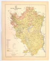 1893 Fejér vármegye térképe, tervezte: Gönczy Pál, Pallas Nagy Lexikona, Bp., Posner, 30x24 cm