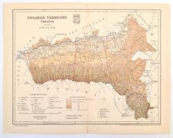 1893 Fogaras vármegye térképe, tervezte: Gönczy Pál, Pallas Nagy Lexikona, Bp., Posner, 23x30 cm