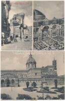 3 db RÉGI kihajtható panorámalap / 3 pre-1945 folding panorama postcards: Budapest, Roma (Rome), Pal...