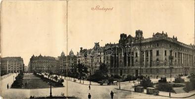 Budapest V. Szabadság tér. Hiányos kihajtható panorámalap (r)
