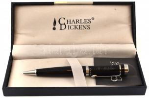 Charles Dickens golyóstoll, T Home felirattal, dobozában, h: 14 cm, 7x3x18 cm
