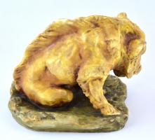 "Amphora Austria" porcelán vaddisznó, kézzel festett, jelzett, a talapzaton és az egyik lá...