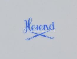 Herendi hecsedli mintás kerek porcelán tálca, kézzel festett, jelzett (tanuló), apró karcolásokkal, ...