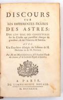 Discours sur les différentes figures des astres , dou lon ... Paris, 1732, De LImprimerie Royale. Bordázott gerincű egészbőr kötés, gerincnél sérült, egyébként jó állapotban.
