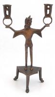 Jelzés nélkül: Figurális gyertyatartó. Bronz. 24 cm