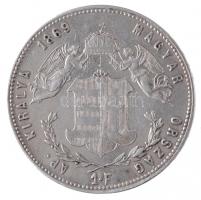 1869KB 1Ft Ag "Ferenc József / Angyalos címer" Körmöcbánya T:2 
Hungary 1869KB 1 Forint A...