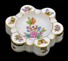 Herendi Viktória mintás szivartál, kézzel festett, jelzett, apró kopásnyomokkal, 15x3 cm