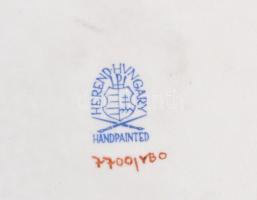 Herendi Viktória mintás szivartál, kézzel festett, jelzett, apró kopásnyomokkal, 15x3 cm