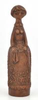 Kiss Roóz Ilona (1920-2010) Iparművészeti Vállalatos lány kerámia szobor, jelzett, kis kopásnyomokkal, m: 31 cm