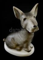 Drasche porcelán szürke kutya figura, kézzel festett, jelzett, hibátlan, m: 8 cm