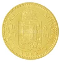 1886KB 4Ft/10Fr Au "Ferenc József" (3.22g/0.900) T:2
Hungary 1886KB 4 Forint/10 Francs Au...