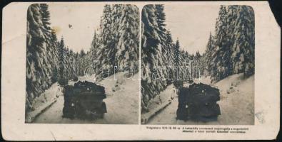 1916 I. világháború. Bukovina. sztereofotó kis hiánnyal