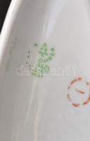 Hollóházi porcelán páva, kézzel festett, jelzett, hibátlan, 20x10 cm