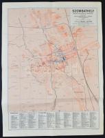 1928 Szombathely rendezett tanácsú város térképe. Kiadja: Nagy Lajos. 48x65 cm