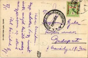 1915 Újvidék, Neusatz, Novi Sad; Duna utca, Dietzgen fiai, Ivkovic Milan üzlete, villamos, szekér. U...