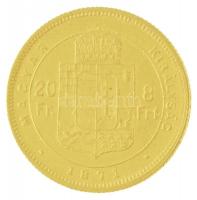 1871GYF 8Ft/20Fr Au "Ferenc József / Középcímer" Körmöcbánya (6,39g/0.900) T:2 / Hungary 1...