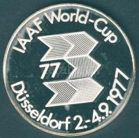NSZK 1977. "Atlétikai VB-Düsseldorf" Ag emlékérem 16g T:PP