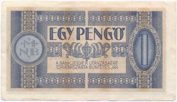 1938. 1P csillagos sorozatszám "H 760 085502" T:II- / Hungary 1938. 1 Pengő "H 760 08...