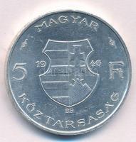 1946. 5Ft Ag "vastag Kossuth" fordított peremirattal T:1-,2 
Adamo F8