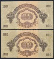 1944. 100P "V.H." (2x) kevés ugrású sorszámmal T:I,I-