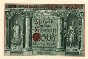 Német Birodalom/Weimari Köztársaság/Allstedt 1921. 10Pf + 25Pf + 50Pf (6x) összesen:8klf db, teljes ...