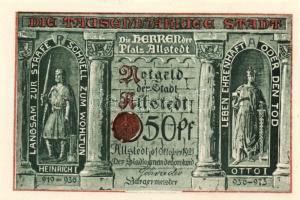 Német Birodalom/Weimari Köztársaság/Allstedt 1921. 10Pf + 25Pf + 50Pf (6x) összesen:8klf db, teljes ...