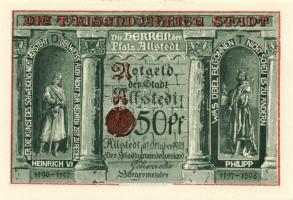 Német Birodalom/Weimari Köztársaság/Allstedt 1921. 10Pf + 25Pf + 50Pf (6x) összesen:8klf db, teljes ...