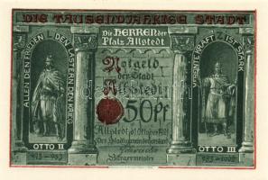 Német Birodalom/Weimari Köztársaság/Allstedt 1921. 10Pf + 25Pf + 50Pf (6x) összesen:8klf db, teljes ...