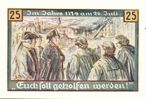 Német Birodalom/Weimari Köztársaság/Freiburg 1921. 10Pf + 25Pf (5x) + 50Pf (4x) összesen:10klf db, t...