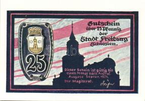 Német Birodalom/Weimari Köztársaság/Freiburg 1921. 10Pf + 25Pf (5x) + 50Pf (4x) összesen:10klf db, t...