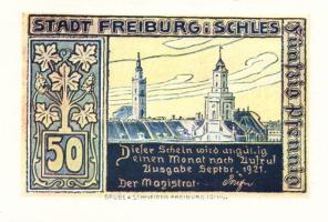 Német Birodalom/Weimari Köztársaság/Freiburg 1921. 10Pf + 25Pf (5x) + 50Pf (4x) összesen:10klf db, t...