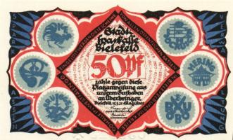 Német Birodalom/Weimari Köztársaság/Bielefeld 1921. 50Pf (6x) összesen:6klf db, teljes sor T:I