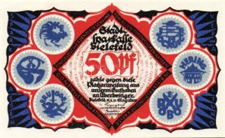 Német Birodalom/Weimari Köztársaság/Bielefeld 1921. 50Pf (6x) összesen:6klf db, teljes sor T:I