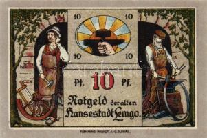 Német Birodalom/Weimari Köztársaság/Lemgo 1921. 10Pf + 25Pf + 50Pf összesen:3klf db, teljes sor T:I