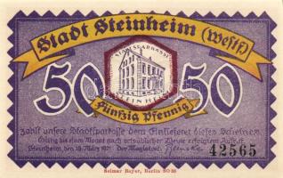 Német Birodalom/Weimari Köztársaság/Steinheim 1921. 25Pf + 50Pf + 1M összesen:3klf db, teljes sor T:...