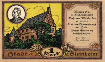 Német Birodalom/Weimari Köztársaság/Steinheim 1921. 25Pf + 50Pf + 1M összesen:3klf db, teljes sor T:...