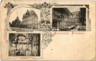 Pirmasens, Bahnhofhotel, Speisesaal / railway hotel, dining hall, interior. Art Nouveau, floral (EK)