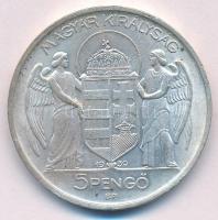 1939. 5P Ag "Horthy balra" T:1- kis patina, kis ph. Adamo P8.2