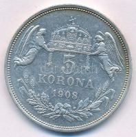 1908KB 5K Ag "Ferenc József" T:2 patina kis ph. Adamo K7