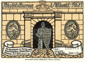 Német Birodalom/Weimari Köztársaság/Herne 1921. 50Pf(10x) összesen:10klf db, teljes sor T:I