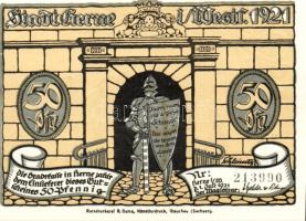 Német Birodalom/Weimari Köztársaság/Herne 1921. 50Pf(10x) összesen:10klf db, teljes sor T:I