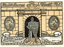 Német Birodalom/Weimari Köztársaság/Herne 1921. 50Pf(10x) összesen:10klf db, teljes sor T:I