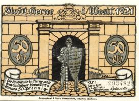 Német Birodalom/Weimari Köztársaság/Herne 1921. 50Pf(10x) összesen:10klf db, teljes sor T:I