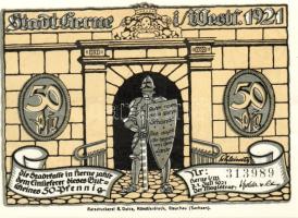 Német Birodalom/Weimari Köztársaság/Herne 1921. 50Pf(10x) összesen:10klf db, teljes sor T:I