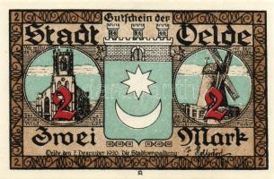 Német Birodalom/Weimari Köztársaság/Oerle 1920. 50Pf + 1M + 2M összesen:3klf db, teljes sor T:I