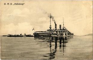 1910 SMS Habsburg az Osztrák-Magyar Haditengerészet Habsburg-osztályú pre-dreadnought csatahajója / K.u.K. Kriegsmarine Schlachtschiff / WWI Austro-Hungarian Navy battleship SMS Habsburg. 2775. G. Fano, Pola