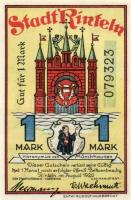 Német Birodalom/Weimari Köztársaság/Rinteln 1920. 10Pf + 25Pf + 50Pf + 1M összesen:4klf db, teljes s...