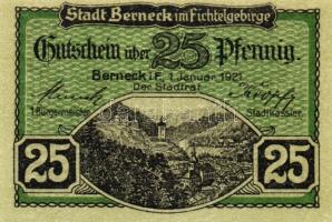 Német Birodalom/Weimari Köztársaság/Berneck 1921. 10Pf + 25Pf + 50Pf összesen:3klf db, teljes sor T:...